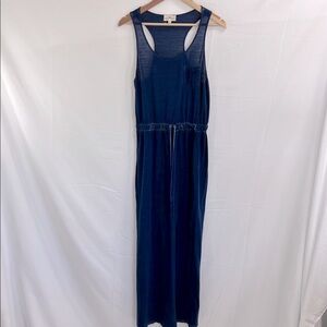 Blue fade Sleeveless t shirt Dress with Pocket xl